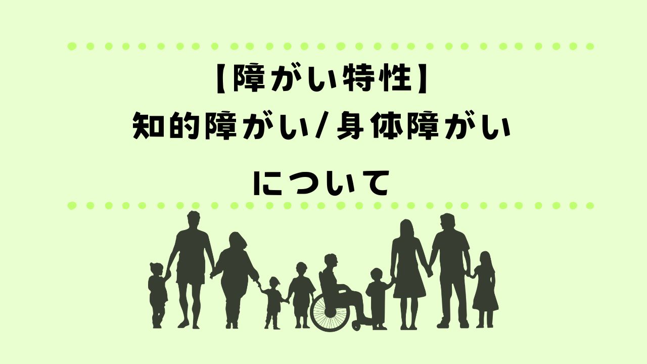 【障がい特性】知的障がい/身体障がいについて