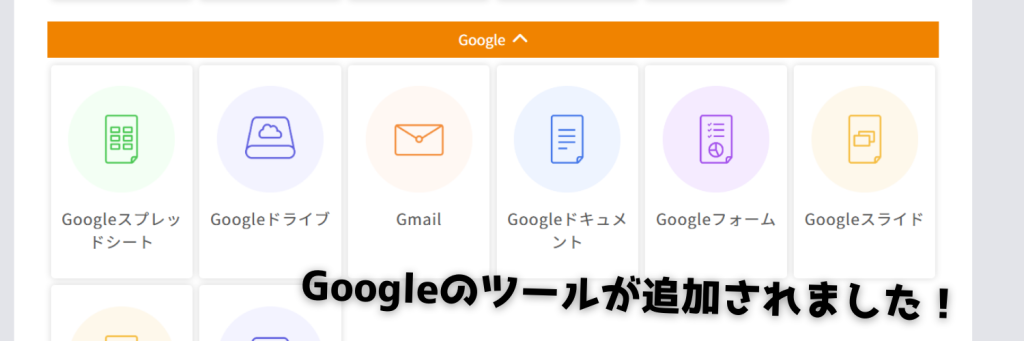 クラスタ画面の例
Googleのツールの目次