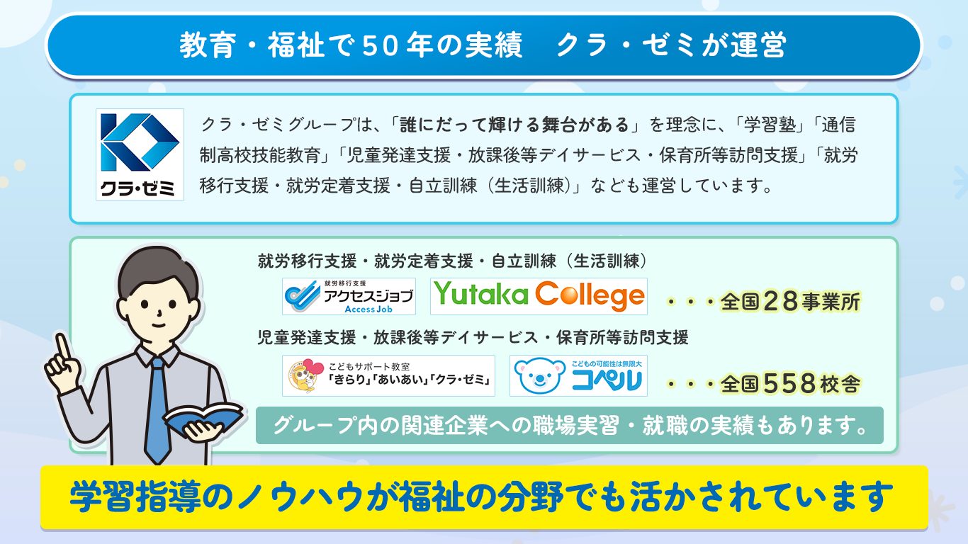 教育・福祉で50年の実績　クラ・ゼミが運営