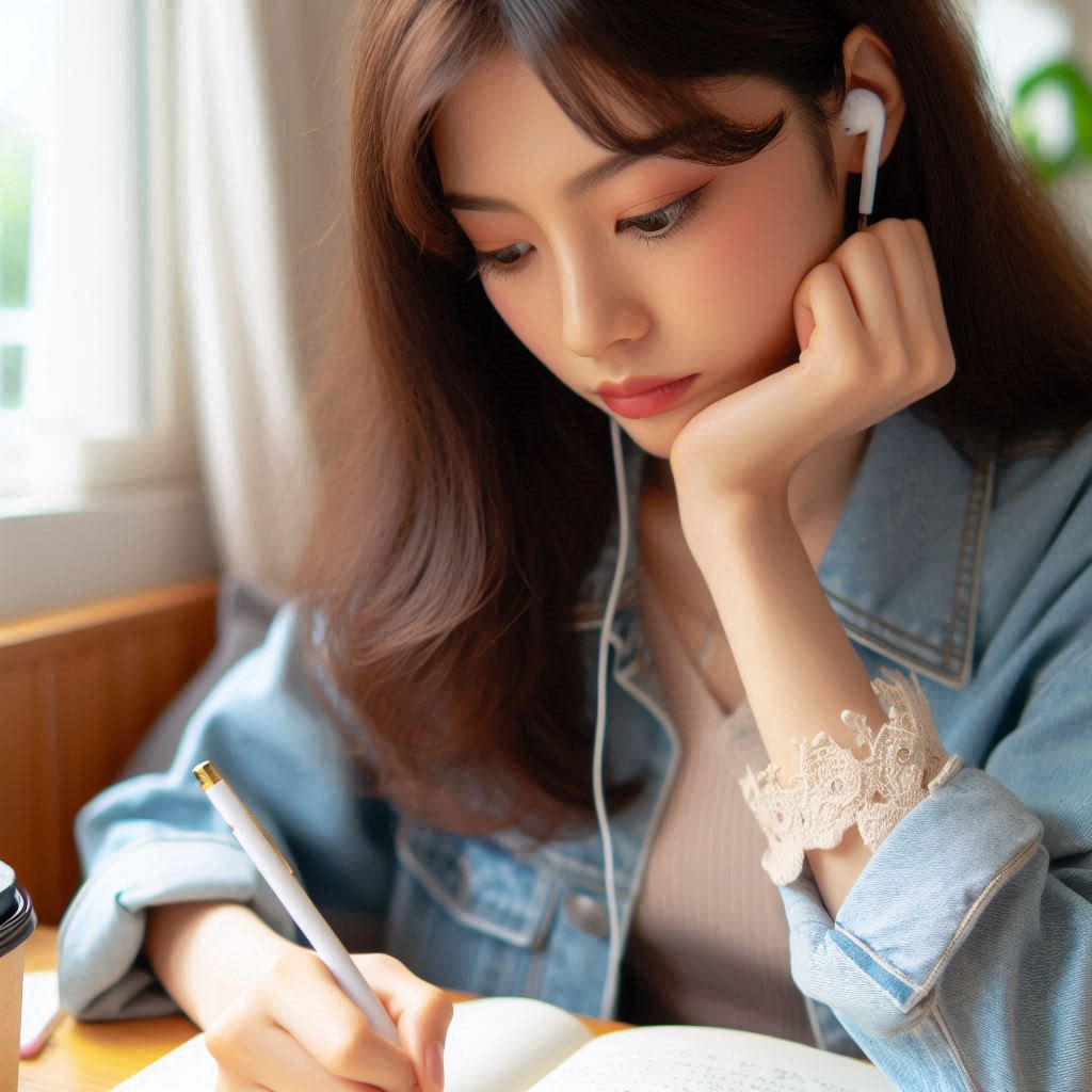 勉強を始めた女性