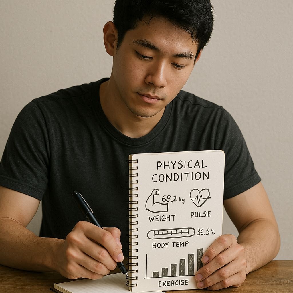 体調管理をしている男性