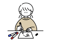 もそも未来図って何？
１年後や３年後の自分はこうなっていたらいいなという未来図を描いているイラスト