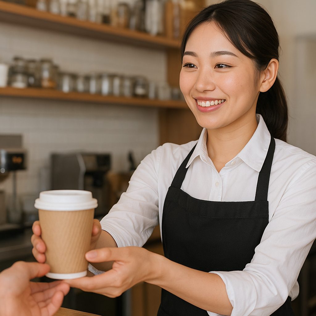 サービス業ってどんなスキルが必要？就労移行支援からの就職を目指す方へのカフェの店員さんのイメージ写真