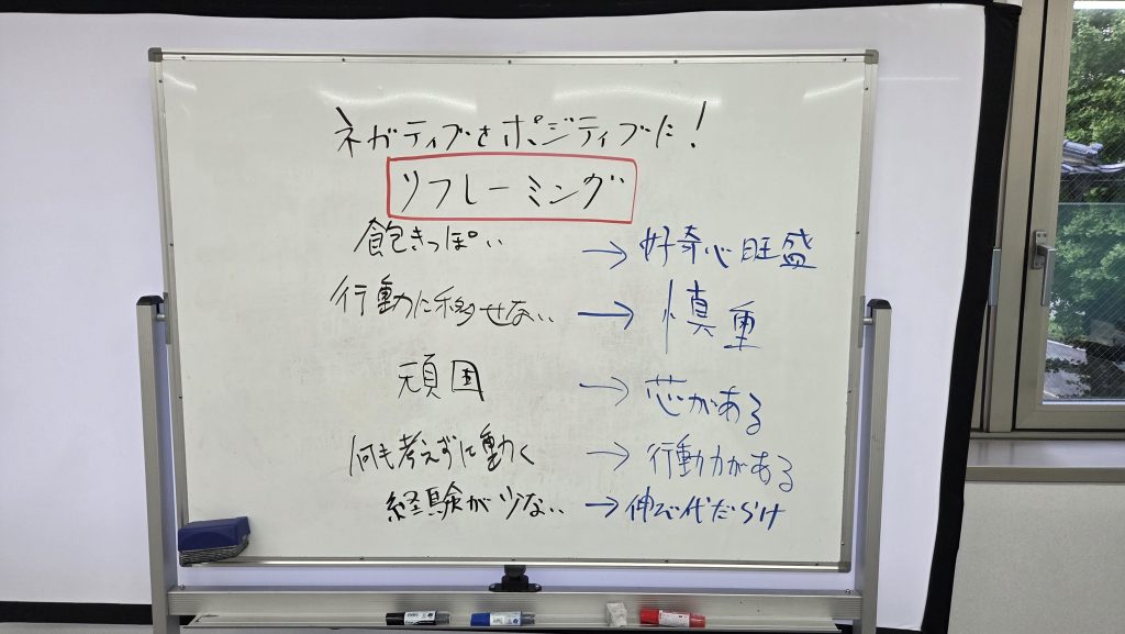 ホワイトボードの板書