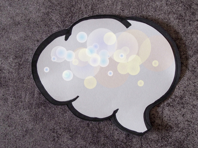 脳の中で考え事がめぐっている画像