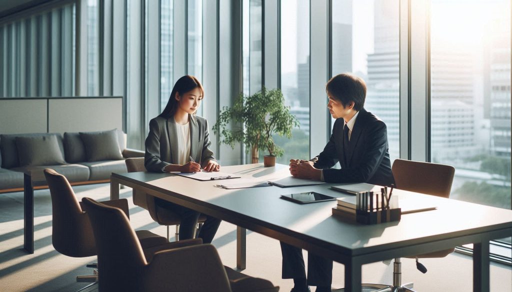 上司と相談する風景
