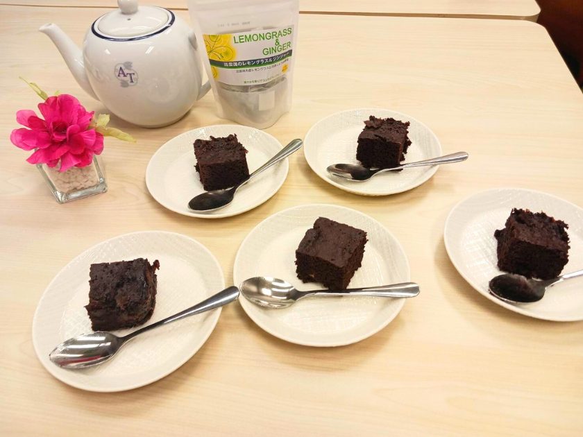 ケーキの形に切り分け