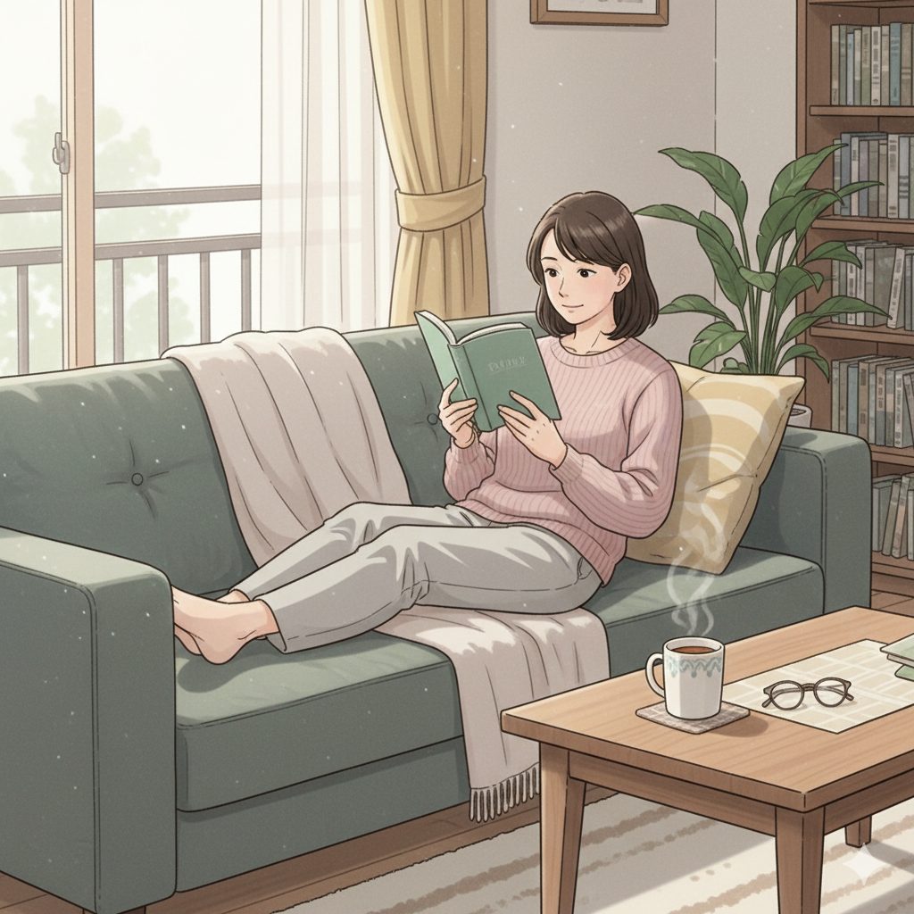 読書をしている女性