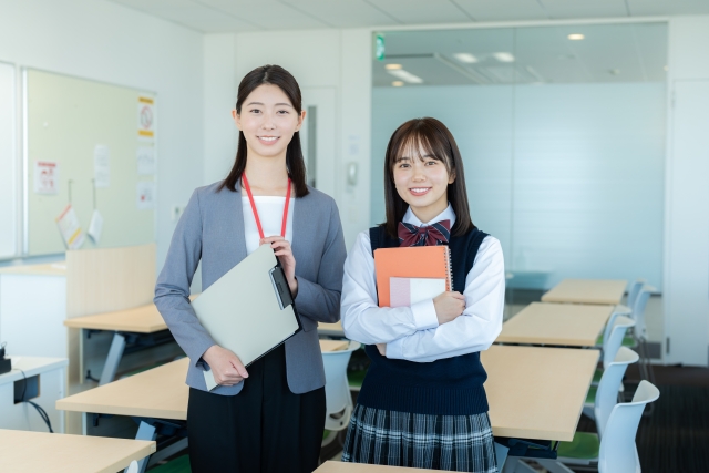 先生と生徒の画像