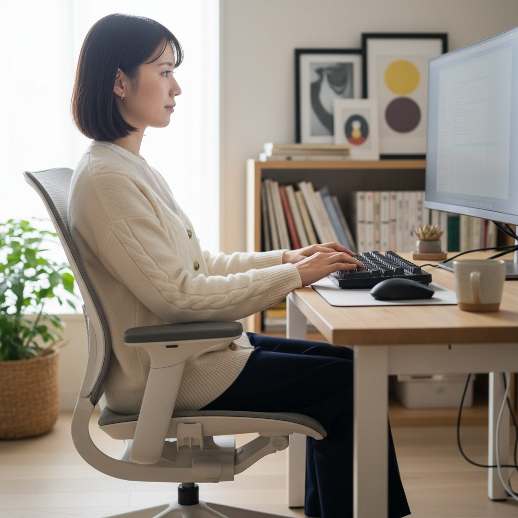 在宅で仕事をする女性