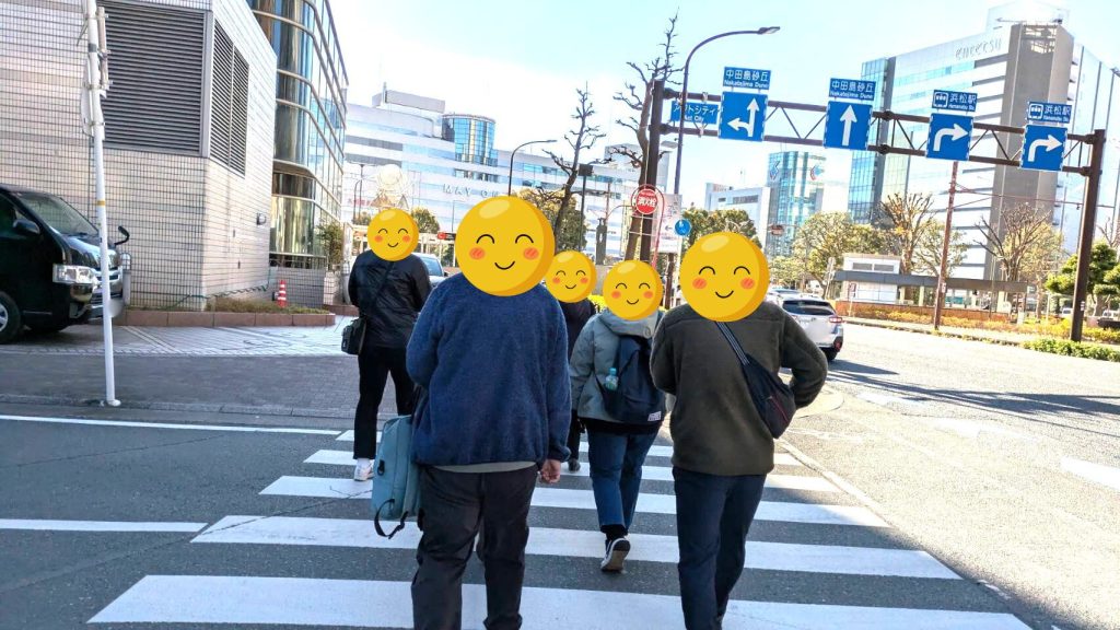 浜松科学館まで歩く様子。