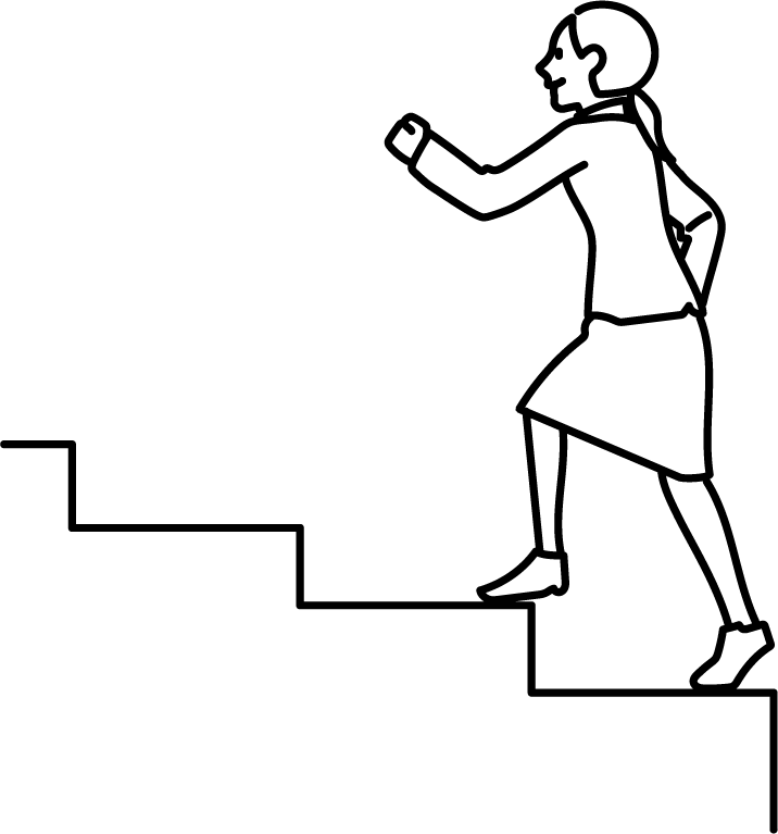 ステップアップする女性