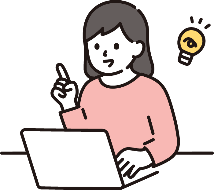 PCを扱う女性の画像