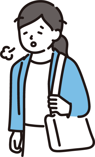 ため息をつく女性の画像