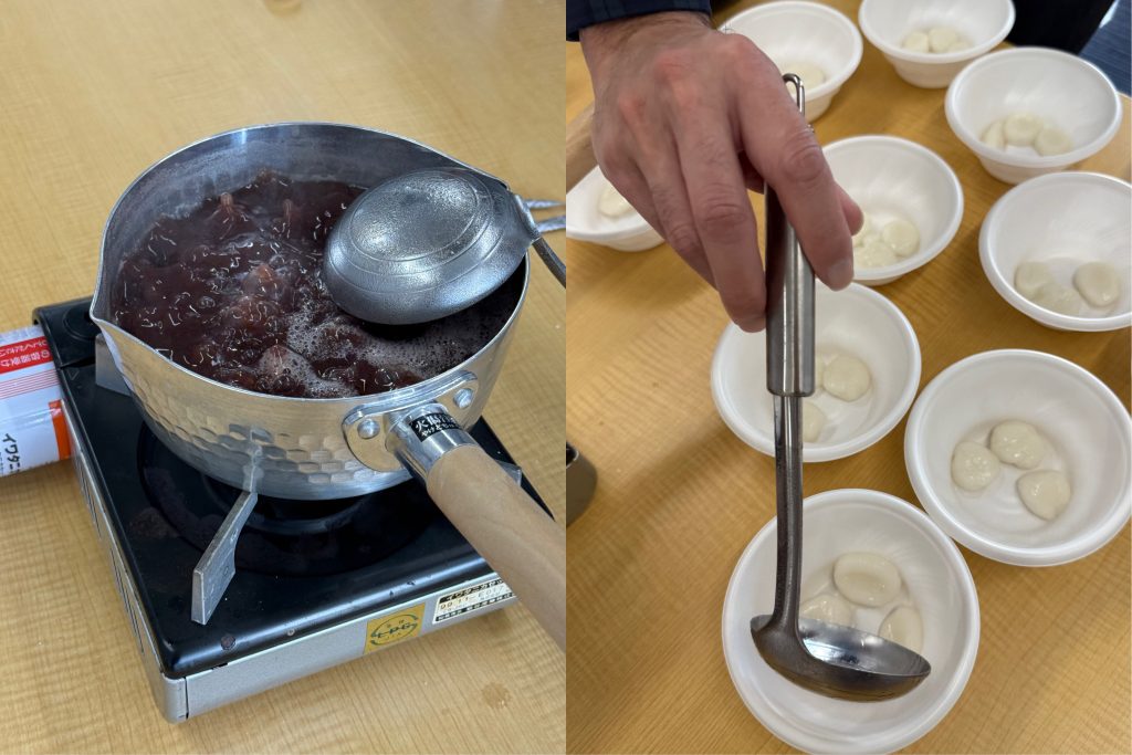 お汁粉を作っている画像