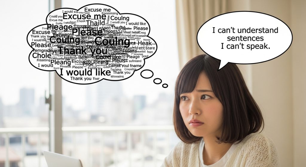 英語を聞き取っている女性
