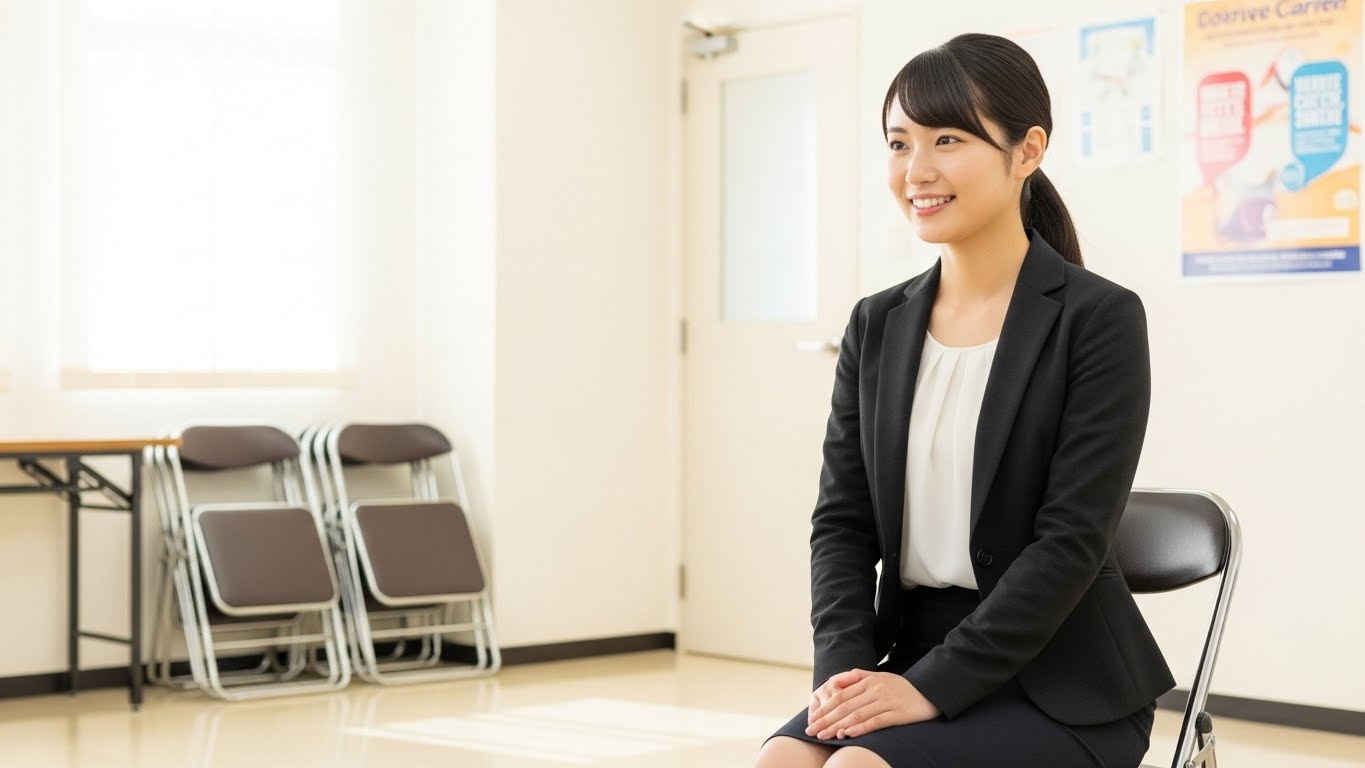 面接練習をする女性