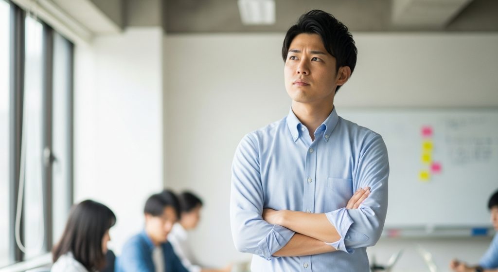 上手くいくかどうか考えている男性