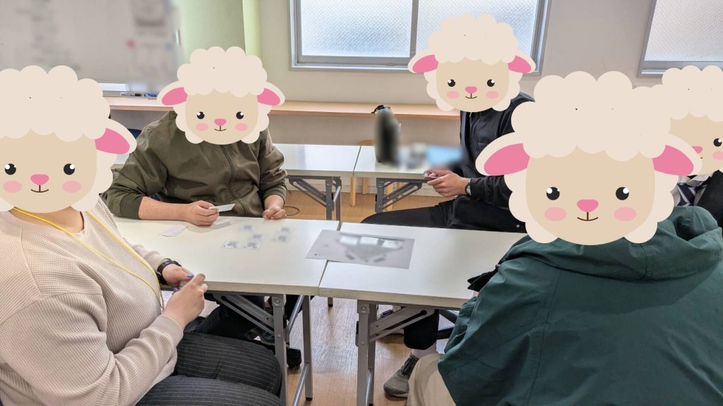 野球に関するコンセンサスゲームを行う利用者さんの様子。